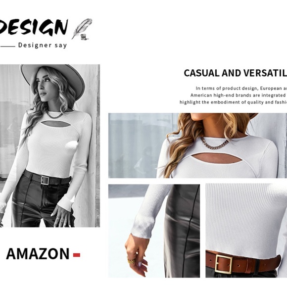 Solid Color Knitted Hollow Top Versatile T-shirt - Picture 13 of 16